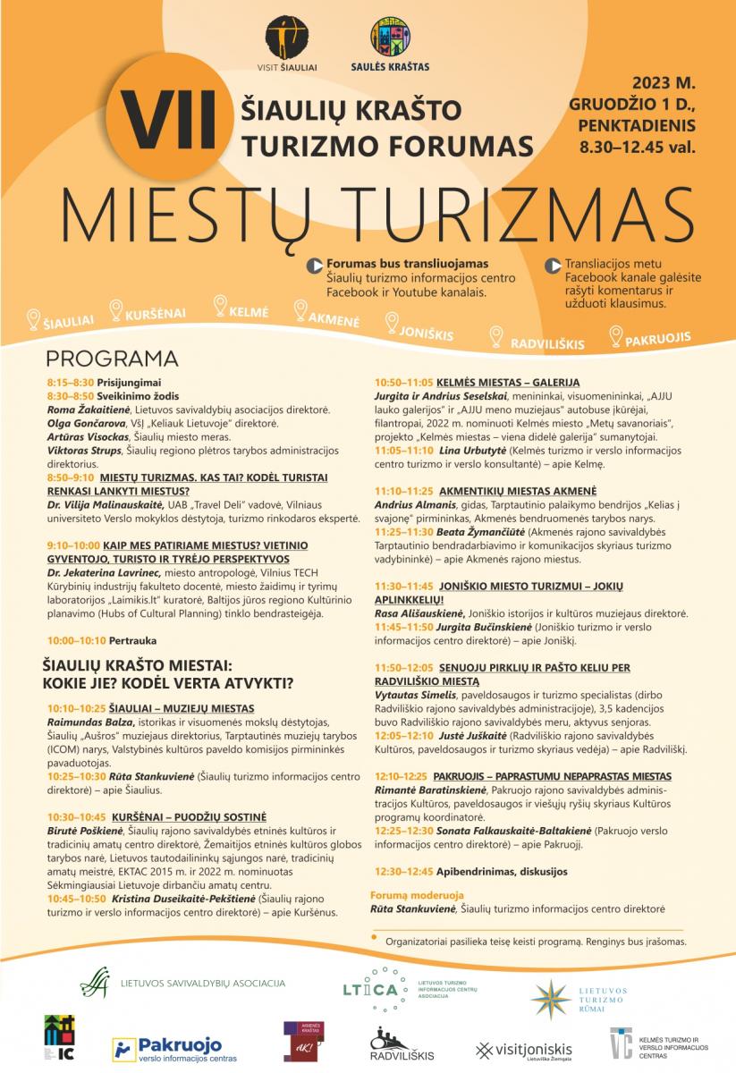 VII Šiaulių krašto turizmo forume – miestų tema