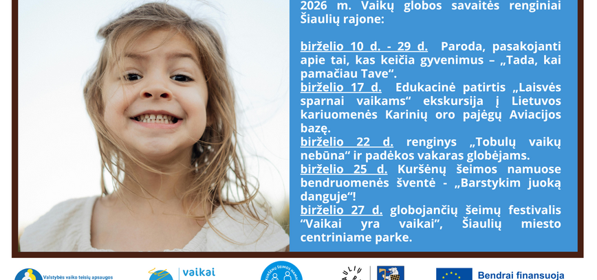 Vaikų globos savaitė 2026 Šiaulių rajone