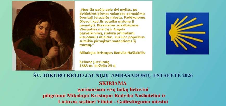 Šv. Jokūbo kelio jaunųjų ambasadorių estafetė 2026