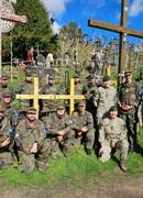 German Soldiers Erect Two New Crosses on the Hill of Crosses