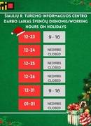 Šauļu rajons tūrisma informācijas centra darba laiks brīvdienās