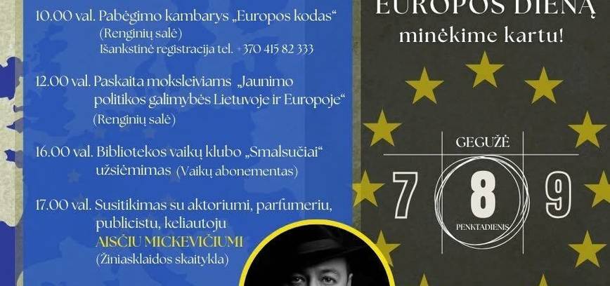 Susitikimas su aktoriumi, parfumeriu, publicistu, keliautoju Aisčiu Mickevičiumi (skirta Europos dienai)
