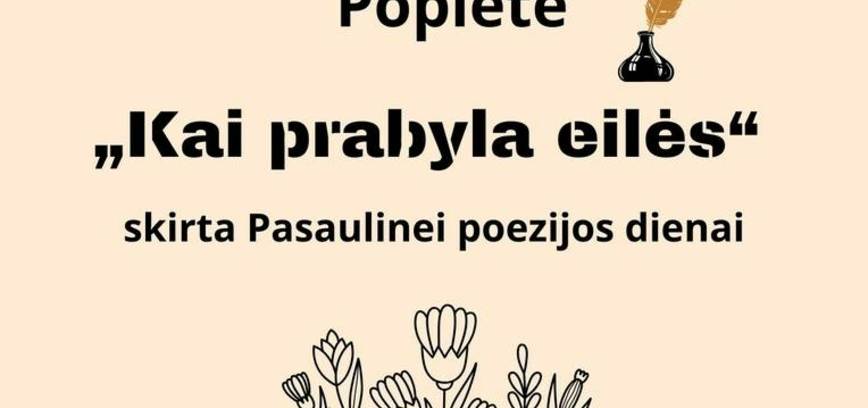 Popietė suaugusiesiems „Kai prabyla eilės“