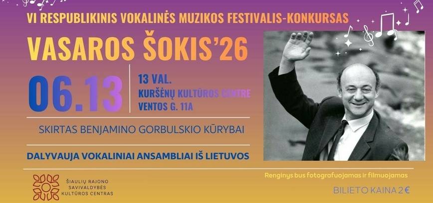 VI respublikinis vokalinės muzikos festivalis-konkursas „Vasaros šokis 2026“