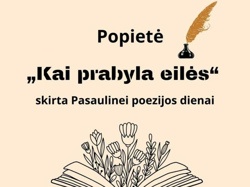 Popietė suaugusiesiems „Kai prabyla eilės“