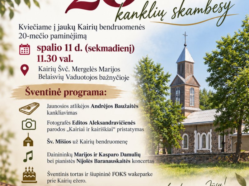 Kairių bendruomenės 20-metis kanklių skambesy