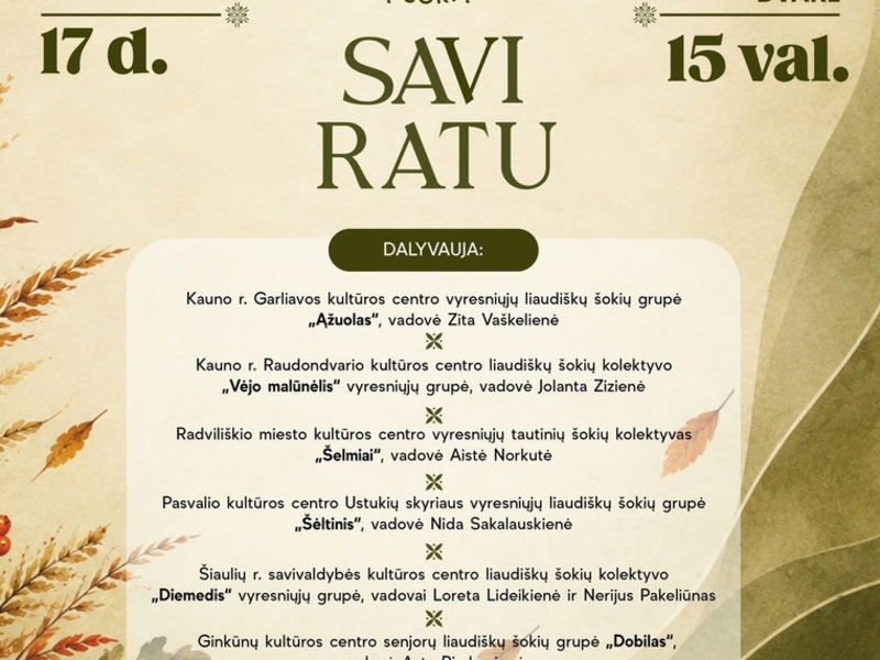 Ginkūnuose I liaudiškų šokių festivalis „Savi ratu“